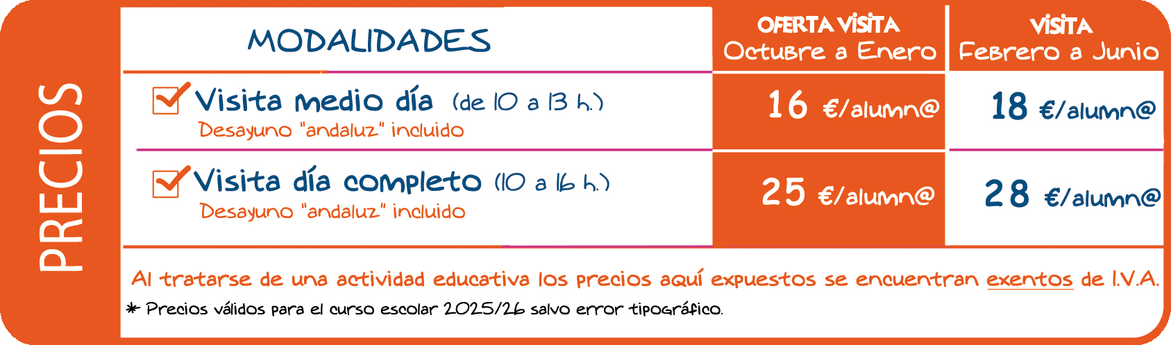 Precios Buhardilla 25-26 para Web